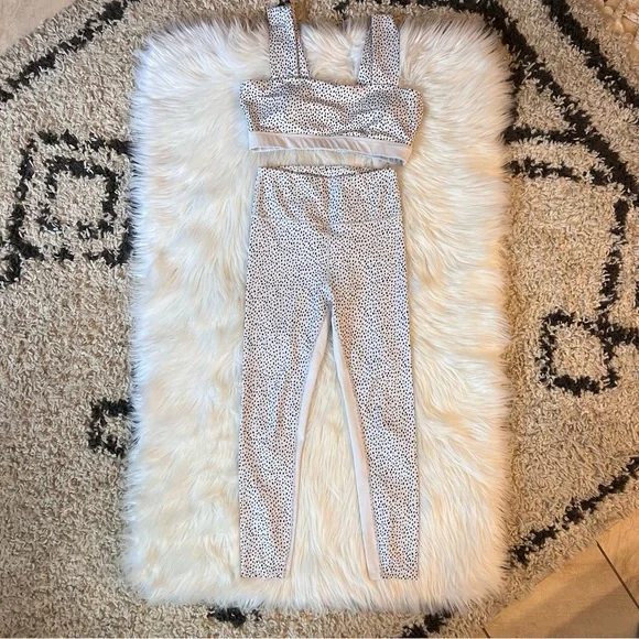 Allfenix White Montana Speckled Sports Bra & Legging Set - Picture 2 of 5